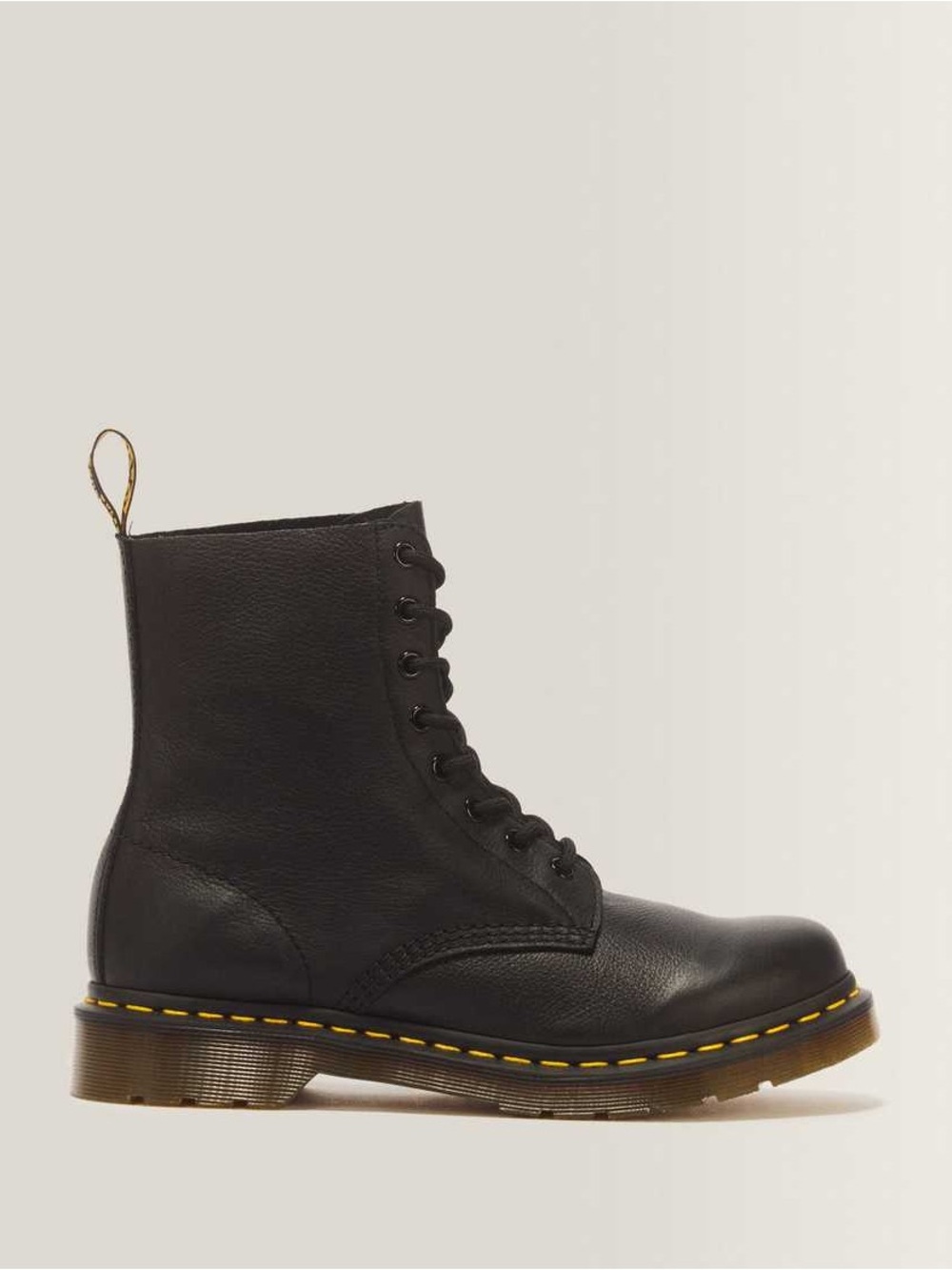 NEW Doc Marten Black 1416 Pascal Boots with Yellow Stitching Dr Marten
